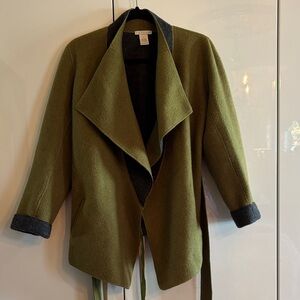 Tweeds Green and Dark Gray Trench Coat